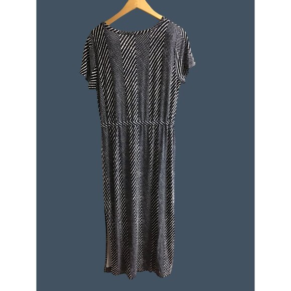 MICHAEL KORS- WOMENS SIDE SPLIT LIGHT WEIGHT SHORT SLEEVE MAXI DRESS SIZE LARGE - Picture 2 of 7